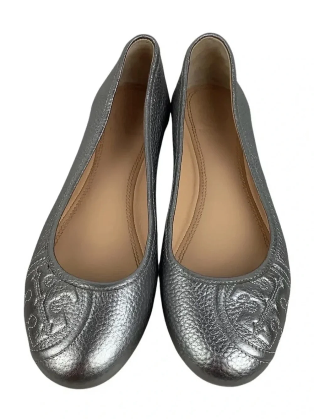 Tory Burch Metallic Silver Women's Ballet Flats